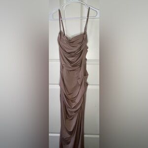 Dusty Rose Ruched Maxi Dress